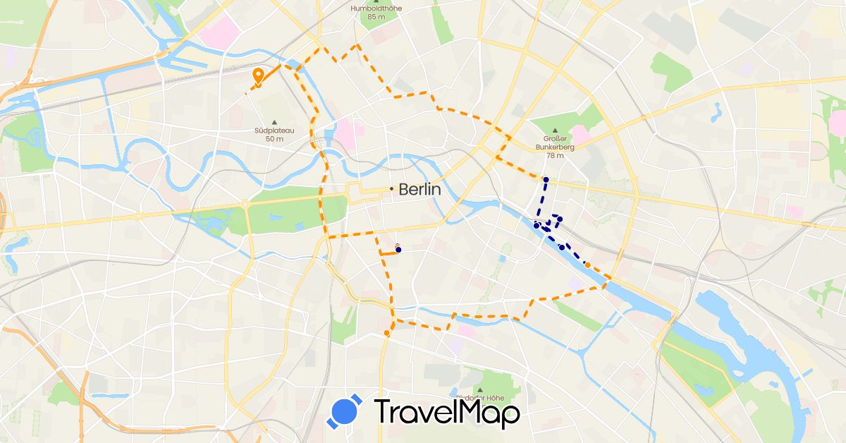 TravelMap itinerary: driving, hitchhiking in Germany (Europe)