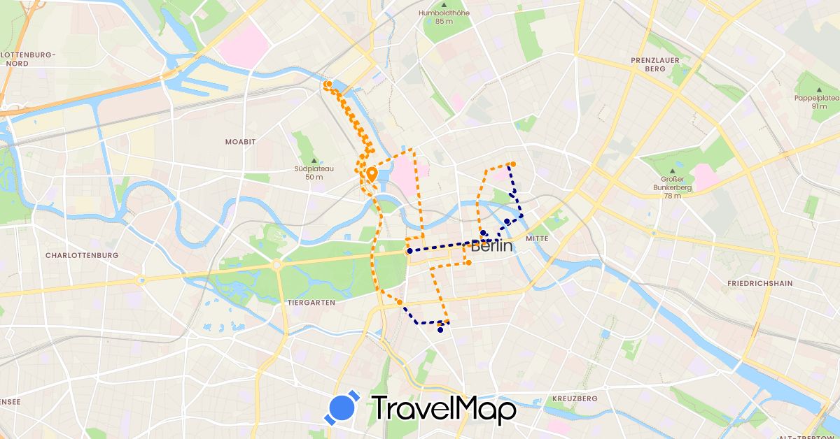 TravelMap itinerary: driving, hitchhiking in Germany (Europe)
